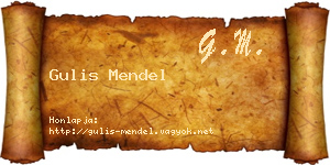 Gulis Mendel névjegykártya